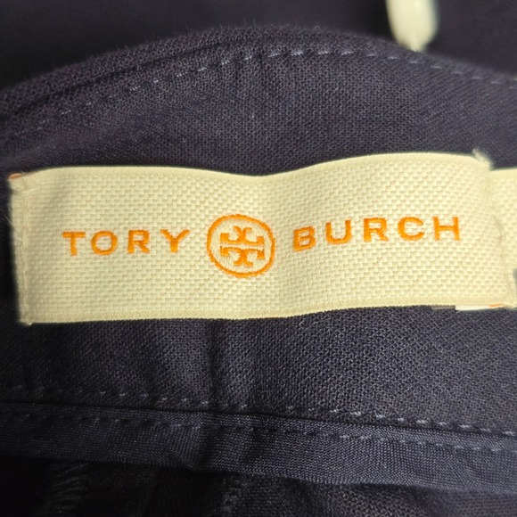 Tory Burch Maude Legging Pants Medium Navy Blue Slim Fit Side Zip 41694 Size 0 - Picture 13 of 14
